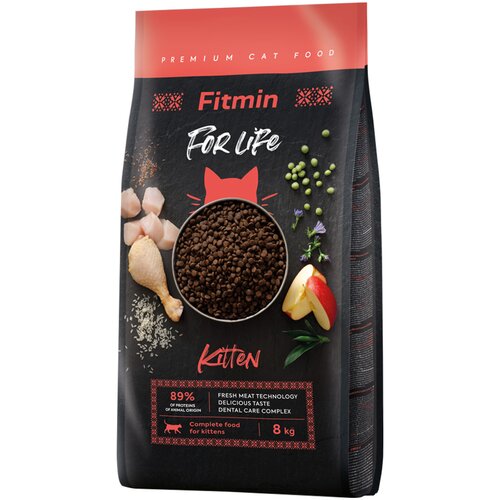 Fitmin Cat For Life Kitten s pi&amp;scaron;čancem - Varčno pakiranje: 2 x 8 kg Slike