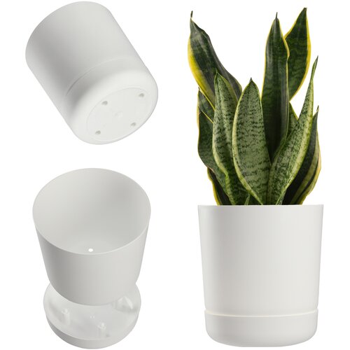 KADAX cvetlični lonec s stojalom za rože, pokrov, okrogla skleda, 17 cm, mat bela, (5000346641) Cene