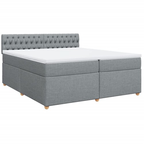 Maison Chic Box spring postelja - Vzmetna postelja z vzmetnico svetlo siva 200x200 cm blago SL5354, (21902277) Cene