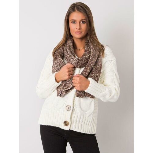 Fashion Hunters Brown scarf with metallic thread Slike