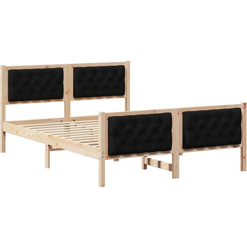  Okvir za krevet s uzglavljem Crna 140 x 190 cm tkanina Slike