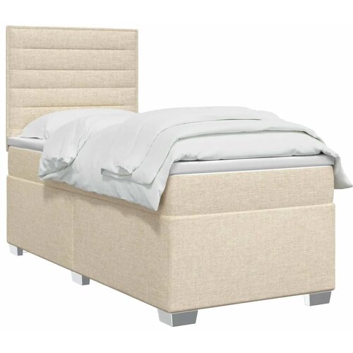  Boxspring krevet s madracem Krem 80 x 200 cm Tkanina - Krem 80 x 200 cm Dizajn linija Slike