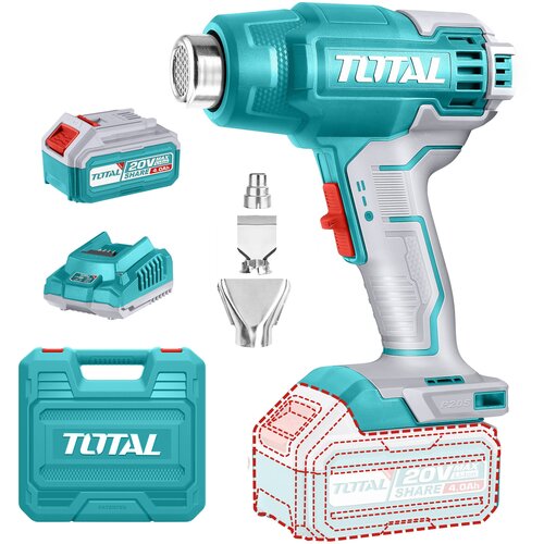 TOTAL TOOLS akumulatorski pištolj za vrući zrak-fen 20V/P20S/ INDUSTRIAL (SET Baterija 1x4Ah, Punjač, Kofer) (TBLI20025) Cijene