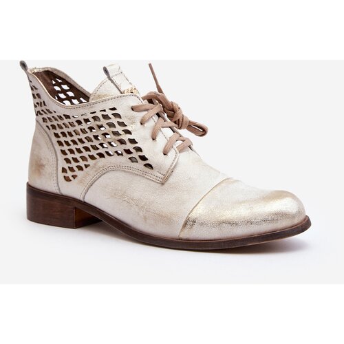 Zazoo 2878 Low Cutout Leather Women&amp;#039;s Boots Silver Slike