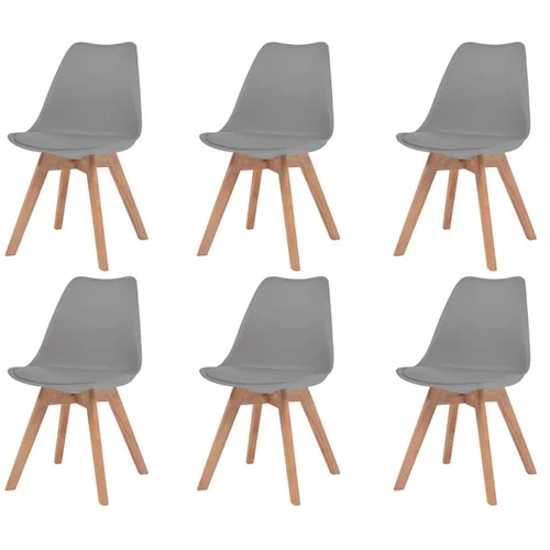  Jedilni stoli 6 kosov sivo umetno usnje
