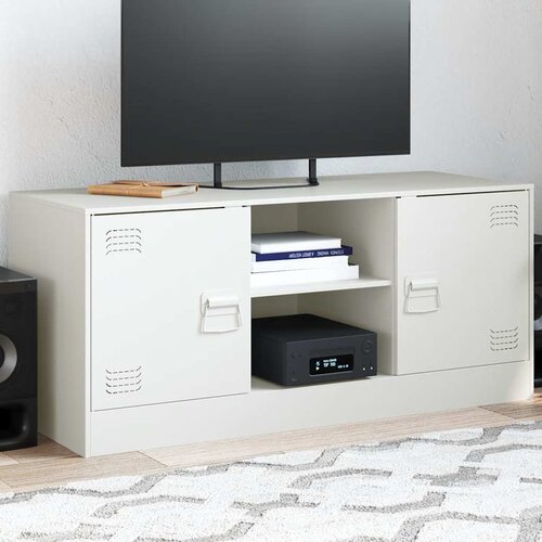 Furnova TV omarica bela 99x39x44 cm jeklo, (21924865) Cene