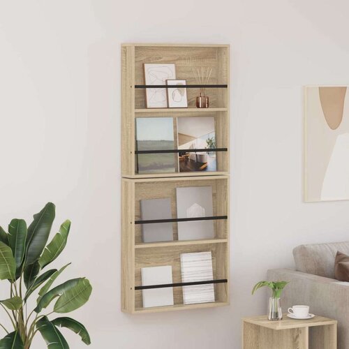  Polica za časopise s policom 2 pcs Sonoma hrast 60 x 12 x 70 cm Cijene