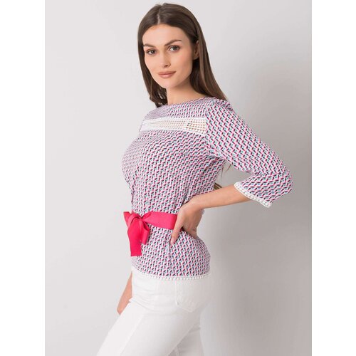 Fashion Hunters White and pink blouse with colorful patterns Cene