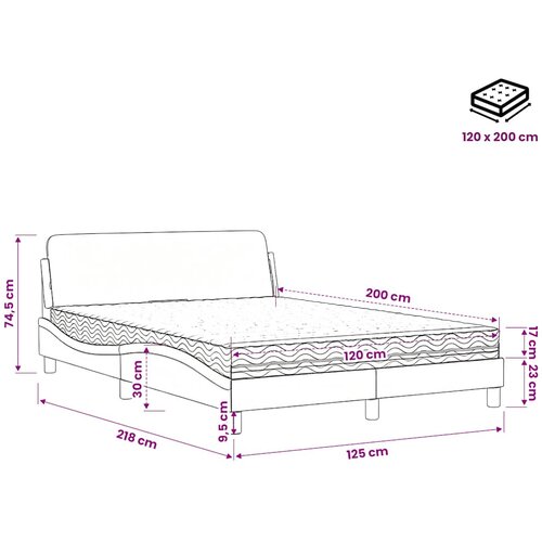  Krevet s madracem Dover bijeli 120 x 200 cm od umjetne kože Slike