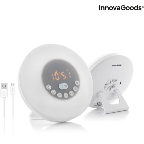 InnovaGoods BUDILKA Z ZVOČNIKOM IN MOŽNOSTJO POLNJENJA TER SIMULACIJO SONČNEGA VZHODA, (20636208) Cene