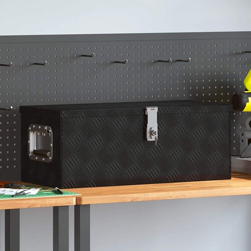  Kutija za pohranu crna 70 x 31 x 27 cm aluminijska Cijene