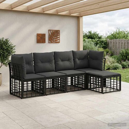 Set vanjskih sofa Crna Poliester Cijene