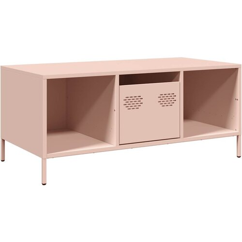 Maison Chic Klubska mizica - kavna mizica - Nizka mizica roza 101,5x50x43,5 cm valjano jeklo, (21752971) Slike