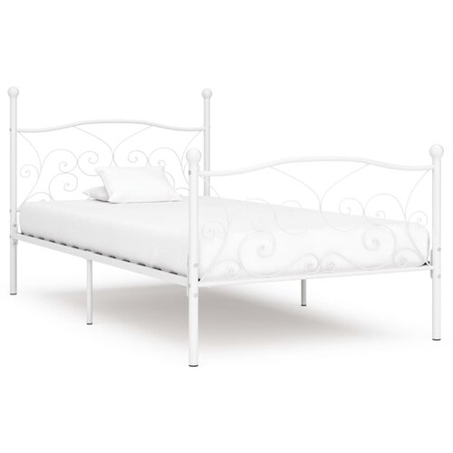  Okvir za krevet s podnicama bijeli metalni 100 x 200 cm Cene
