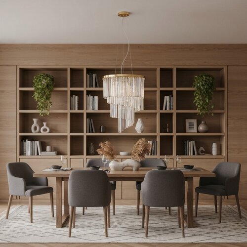 Ideal Lux kristalni luster na sajli carlton 12xE14/40W/230V, prečnik 50 cm, zlatne boje Slike