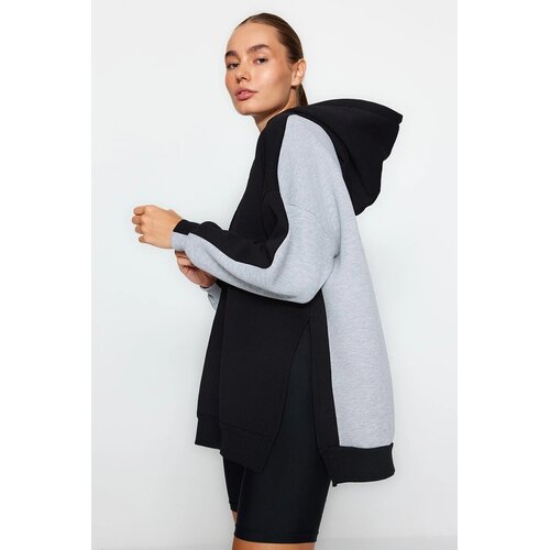 TRENDYOLMILLA ženski duks Twoss22Sw0074, siva-siva melange Cene