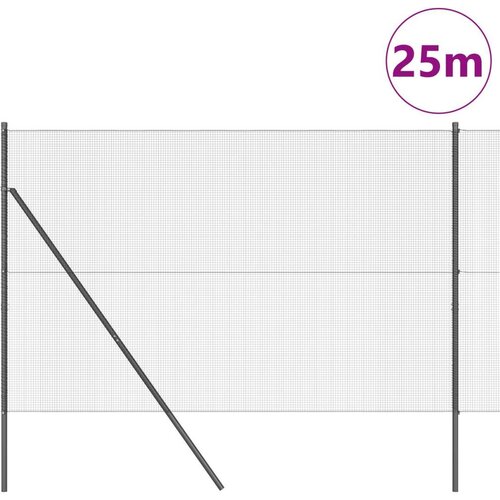 VidaXL Zavarena žičana ograda s 13 &amp;scaron;upljim postovima Siva 1.6x2.5 m Čelik Slike