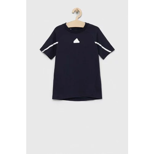 Adidas Dječja pamučna majica kratkih rukava B D4GMDY boja: tamno plava, glatki model