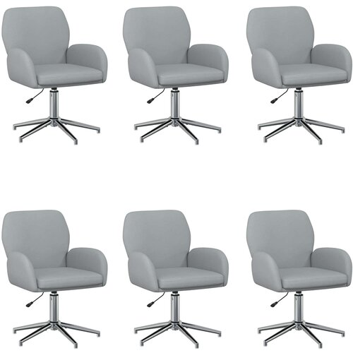 vidaXL Okretne radne stolice 6 kom. 54 x 58 x 90 cm Svjetlosiva - Svjetlosiva 6 Cijene