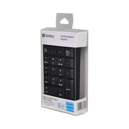 Sandberg Tipkovnica Wireless Numeric Keypad 2, brezžična, numerična Slike