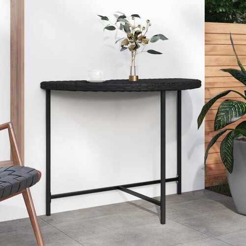 The Living Store Vrtna mizica črna 100x50x75 cm poli ratan - Vrtna Miza, (21468872) Slike