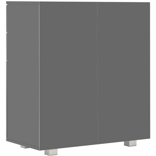  Komoda visoki sjaj siva 71x35x80 cm od iverice Slike