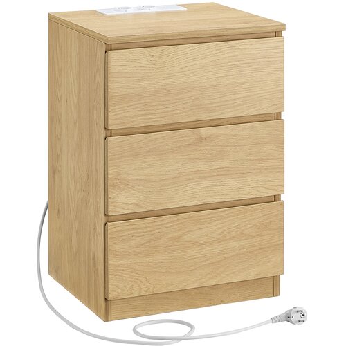 Songmics Nočna omarica s 3 predali, 35x40x59 cm, črna, (5000273795) Slike