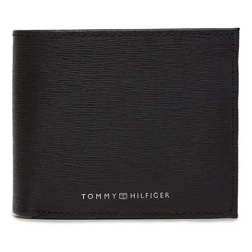Tommy Hilfiger Velika moška denarnica Plaque Cc And Coin AM0AM12515 Črna
