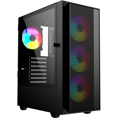 Gembird Fornax 4000 ARGB gaming ATX computer case, Midi Tower, backlight, Black Cijene