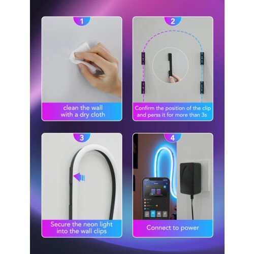 GOVEE Neon Rope Light 2 Clips 5 pcs Black Cijene