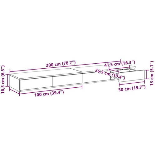  Ladice za krevet crna 200x36 5x16 5 cm konstruirano drvo Slike