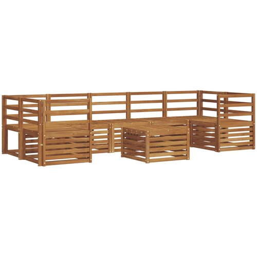 Set vanjskih sofa 8 kom. Prirodna Čvrsto drvo akacije Smeđa 59 x 59 x 37 cm Slike