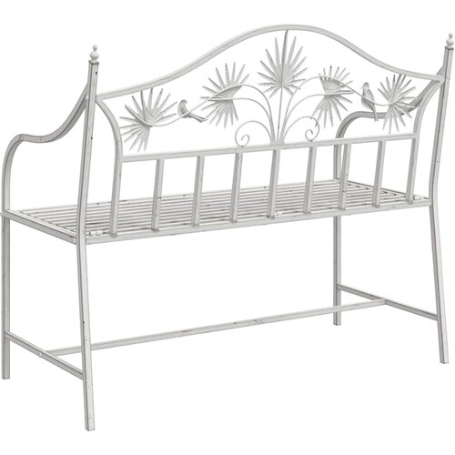 Vrtna klupa Antič White 104 x 52,5 x 89 cm Čelik Slike