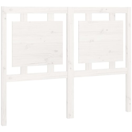  Uzglavlje za krevet bijelo 125,5x4x100 cm od masivne borovine Slike