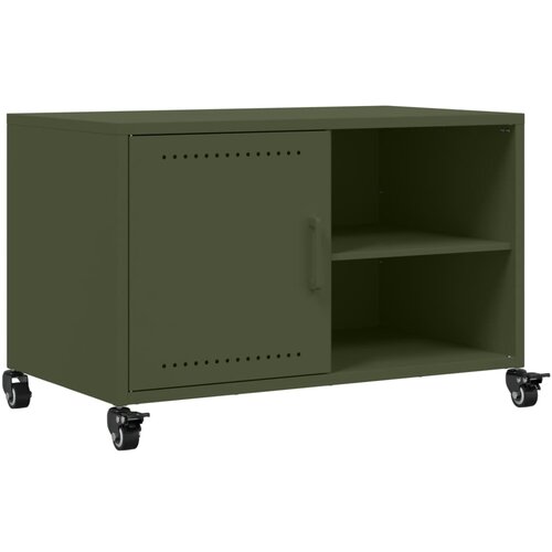 Maison Chic TV omarica - TV enota - Televizijska omarica olivno zelena 68x39x43,5 cm jeklo, (21700313) Slike