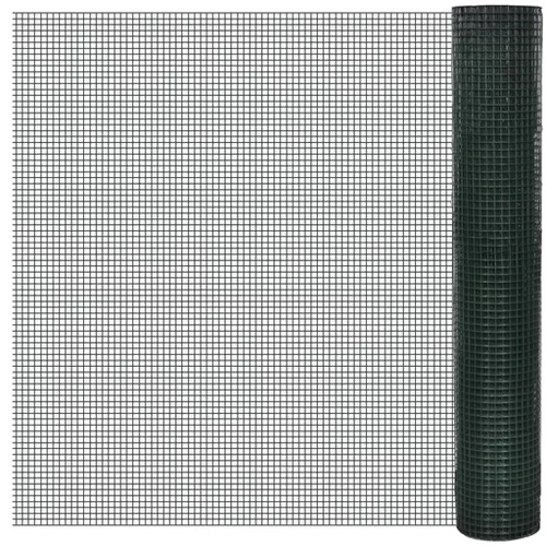 vidaXL Zicna ograja pocinkana s PVC oblogo 10x1 m zelena