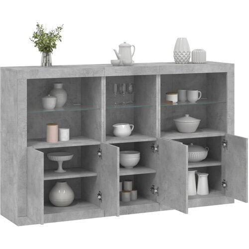 The Living Store Komoda z LED lučkami betonsko siva 162x37x100 cm - Komoda, (21661018) Cene