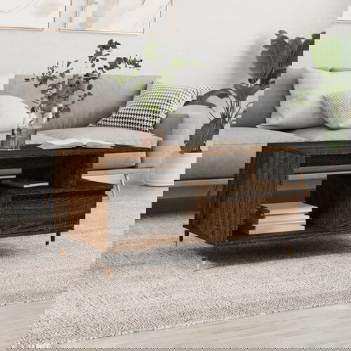 vidaXL Stolić za kavu smeđi hrast 90x49x45 cm konstruirano drvo Cijene