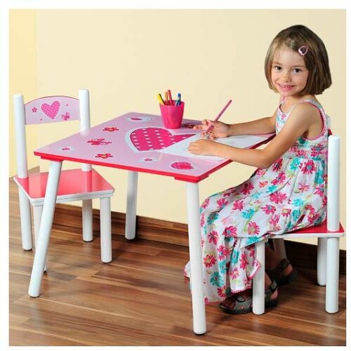 Kesper dečiji sto i stolice roze Slike