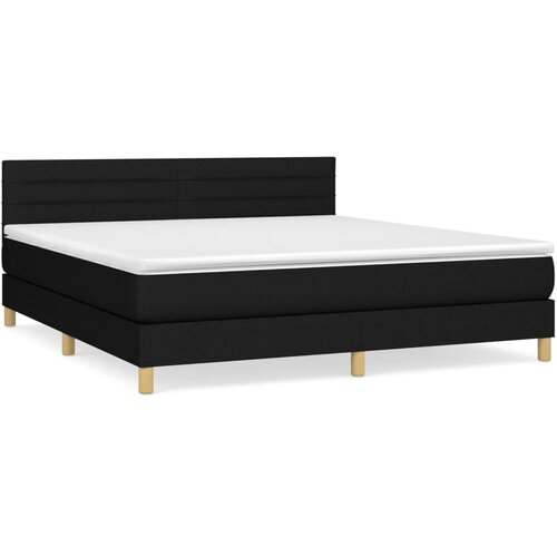 VidaXL Box spring postelja z vzmetnico črna 160x200 cm blago, (20883883) Slike