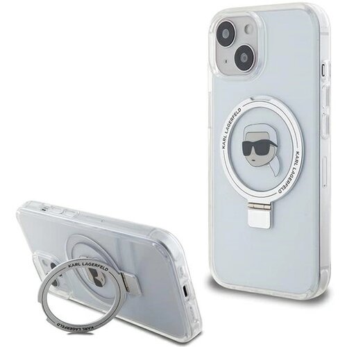 Karl Lagerfeld STOJALO ZA PRSTANE KARL HEAD OVITEK ZA MAGSAFE ZA IPHONE 15 BELA, (21898340) Cene