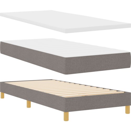 Box Spring Krevet s Madracem u Taupe boji - 80x200 cm Slike