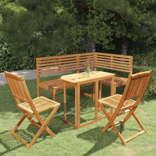  4-dijelni bistro set od masivnog bagremovog drva Cene