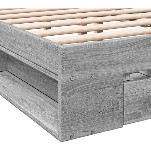 VidaXL Okvir za krevet s ladicama boja hrasta 140x200 cm drveni Slike