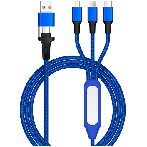 INF 5-v-1 pleten polnilni kabel z nočno lučko: USB/OTG/Type-C/iOS/Android Blue, (5000276483) Cene