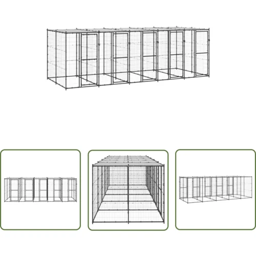  The Living Store Zunanji pasji boks jeklo s streho 12,1 m² - Pasji Boks, (21780280)