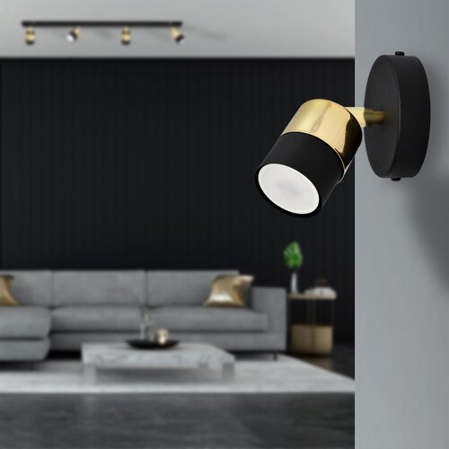  LED zidno spot svetlo TUBSSON 1xGU10/4,8W/230V crna/zlatna Slike