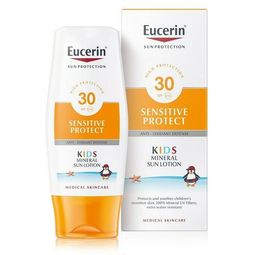 Eucerin losion sa mikropigmentima za zaštitu osetljive dečje kože od sunca spf 30 150 ml Slike