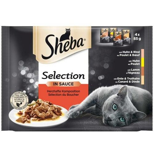 Sheba vlažna hrana za mačke, ukus govedine, 4x85g Slike