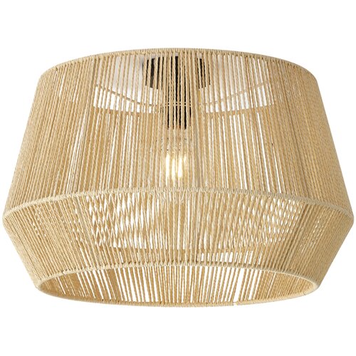 QAZQA Plafondlamp zwart met beige papieren kap 50/50/30 - Combi Slike